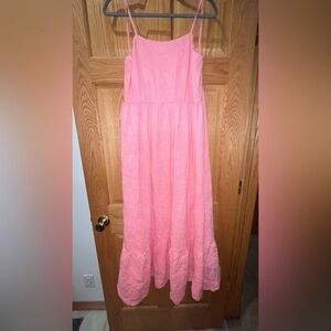 Open back link spaghetti strap dress